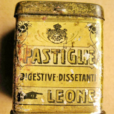 B280-I-Cutie Farmacie medicamente veche metal Pastiglie Leone Torino-Italia.