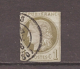 Franta 1870 - Ceres-Ediția Bordeaux, cota Mi.2022 (poz.36) - 100 Euro, Stampilat foto