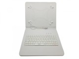 Husa cu Tastatura pentru Tableta 9.7&rdquo; MRG L-462, Micro Usb, Model X, Alb C462