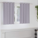 Perdele cu perdele 2 pcs Gri metalic 140 x 140 cm Poliester