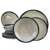 Set farfurii 12 piese, 4 persoane, Anchor, Alb Ivoire cu albastru