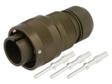 Conector militar 16 VG95234 mufă tată 3 pini oliv