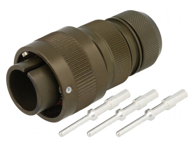 Conector militar 16 VG95234 mufă tată 3 pini oliv