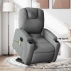 VidaXL Fotoliu electric masaj rabatabil cu ridicare, gri &icirc;nchis textil 3204405