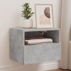 Gossi comode tv de perete, 2 buc., gri beton, 40x30x30 cm, lemn