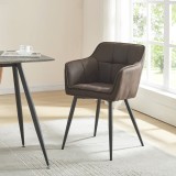 Scaun bucatarie Birmingham 81x57x53cm maro inchis negru [en.casa] HausGarden Leisure, [en.casa]