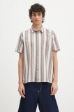 Barbour cămașă din bumbac Barbour Lipton Striped S/S Relaxed Fit Shirt culoarea verde, cu guler clasic, relaxed, MSH5600