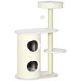 PawHut Ansamblu pentru Pisici 100cm, Sisal, Casuta, Platforme, Crem