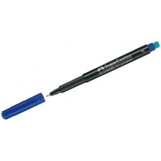 Marker Albastru Permanent cu Radiera Faber-Castell Multimark, Varf F, Evidentiatoare, Markere Permanente CD Faber Castell, Marker cu Radiera, Marker P foto