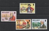Isle of Man 1981 , Transporturi , Nave , serie 5 valori dantelate , MNH , Mi.189-192