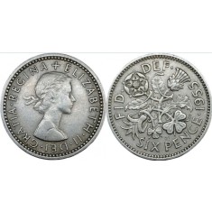 Anglia 1955 - 6 pence, circulata