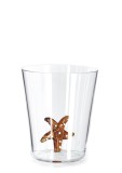 Cumpara ieftin Set 6 pahare sticla decor Stea de Mare maro &Oslash;9x10,5h