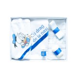 Trusou Botez, 6 Piese cu Text Imprimat "Cu drag de la nasi", Albastru, Donald Duck - TB148