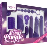 Kit Jucarii Sexuale Mega Purple Toyjoy: Vibrator, Dildo, Inel, Bile Chinezesti, Plug Anal, Telecomanda - Stimulare G-spot, P-point, Clitoris