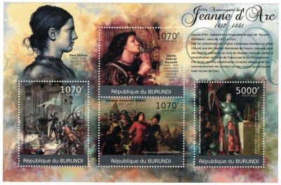 BURUNDI 2012 - Picturi, Ioana D&amp;#039;Arc / colita + bloc MNH foto