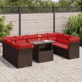 Gossi set canapele de gradina cu perne, 10 piese, maro, poliratan