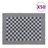 Cumpara ieftin Prosoape de bucătărie 50 buc. negru și alb 50x70 cm bumbac