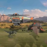 Elicopter Dino Rescue 3+ ani, Sunet și Lumină, Set 2 Figurine, Multicolor, Oem
