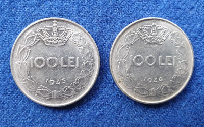 Moneda Regalitate Lot 2 Bucati 100 Lei 1943 si 100 Lei 1944 Regele Mihai foto