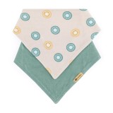 Petite&amp;Mars Bandana Luke 3m+ bavețică Beige Kiwis&amp;Misty Green 1 buc