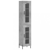 Cumpara ieftin Dulap inalt, gri beton, 34,5x34x180 cm, lemn prelucrat