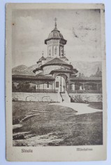 Sinaia - Manastirea - 1927 - printata, spate divizat, circulata, timbre