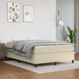 vidaXL Cadru de pat box spring, crem, 140x200 cm, piele ecologică