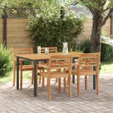 Masa de gradina Gossi 150x90x75 cm din lemn masiv de acacia si metal