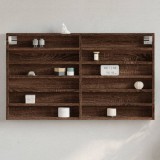 VidaXL Dulap cu vitrină, stejar maro, 100x8,5x58 cm, lemn prelucrat