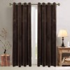 Set draperii din catifea cu inele crom, Madison, 200x255 cm, densitate 700 g/ml, Maro inchis, 2 buc
