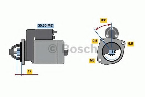 Starter PEUGEOT 301 (2012 - 2016) BOSCH 0 986 023 580