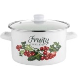 Oala emailata, din otel carbon, alba, 22cm-4.8L, Florina