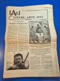 ziarul litere , arte , idei - 22 februarie 1993 - articol si foto viata si patimile lui andrei tarkovski
