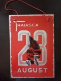 NI303 Material de propagandă comunistă realizat din sticlă vopsită, Trăiască 23 August