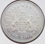 4 Canada 1 Dollar 1971 Elizabeth II (British Columbia) km 80 argint, America de Nord