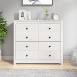 Dulap lateral, alb, 100x40x90 cm, lemn masiv de pin
