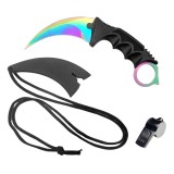 Cumpara ieftin Cutit tip karambit IdeallStore&reg;, Fade Counter, cu teaca si snur, fluier salvare cadou