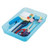 Organizator Birou, Suport Mic, Plastic, Culoare Bleu, Dimensiuni 17.9x13x4.5 cm, Oem