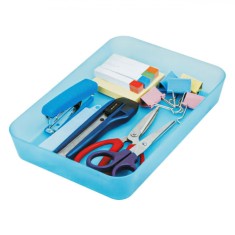 Organizator Birou, Suport Mic, Plastic, Culoare Bleu, Dimensiuni 17.9x13x4.5 cm