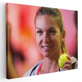 Tablou Simona Halep jucatoare de tenis 1970 Tablou canvas pe panza CU RAMA 60x90 cm