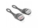 Cumpara ieftin Set 2 lampi pentru bicicleta, fata si spate, silicon, 4x3.3x6.5cm, negru, Oem
