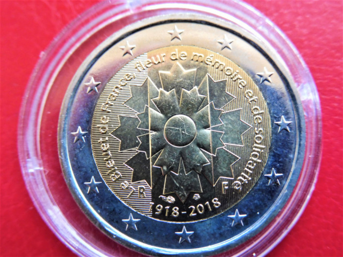 FRANTA 2018 - 2 Euro Bleuet de France - 100 ani de la terminarea Primului Război Mondial (239)