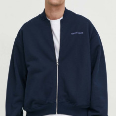 Tommy Jeans hanorac de bumbac bărbați, culoarea bleumarin, uni DM0DM18406