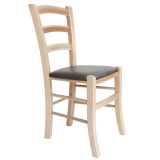 Scaun Paesana - cadru natur - imitatie piele gri - 62019
