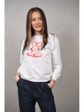 Cumpara ieftin Hanorac Sport Dama Bunny Euforia Alb M/L (XS-S) Bumbac, Poliester, Elastan - Confortabil, Design Modern