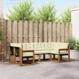 vidaXL Set de canapele de exterior cu pernă 6 pcs Natural și Crem 3368993