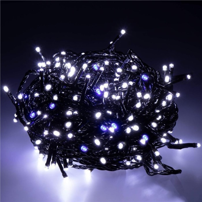 Instalatie lumini pentru bradul de Craciun, 25,5 metri, 300 LED-uri cu flash, albastru Household NewTrend