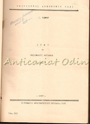 Curs De Amelioratii Agricole I, II - I. Vasman