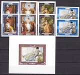 Ajman 1969 pictura femei MI 430-433A+B bl. 118 MNH