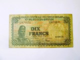 Cumpara ieftin Rară! Belgian Congo 10 Francs 1956(an rar),bancnota din imagini la cel mai mic preț